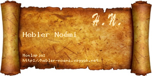 Hebler Noémi névjegykártya